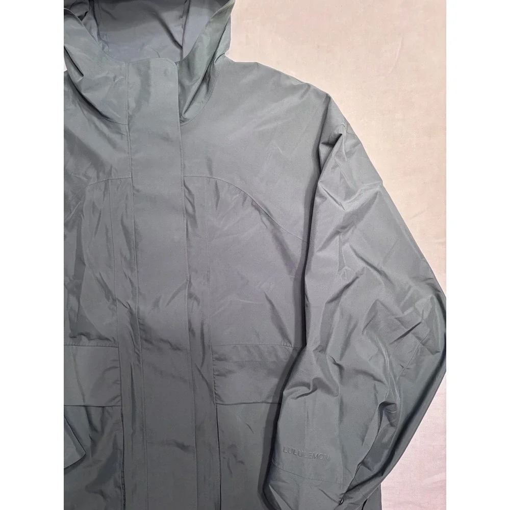 Lululemon Oversized Hooded Rain Jacket In Medium Forest - Size 10